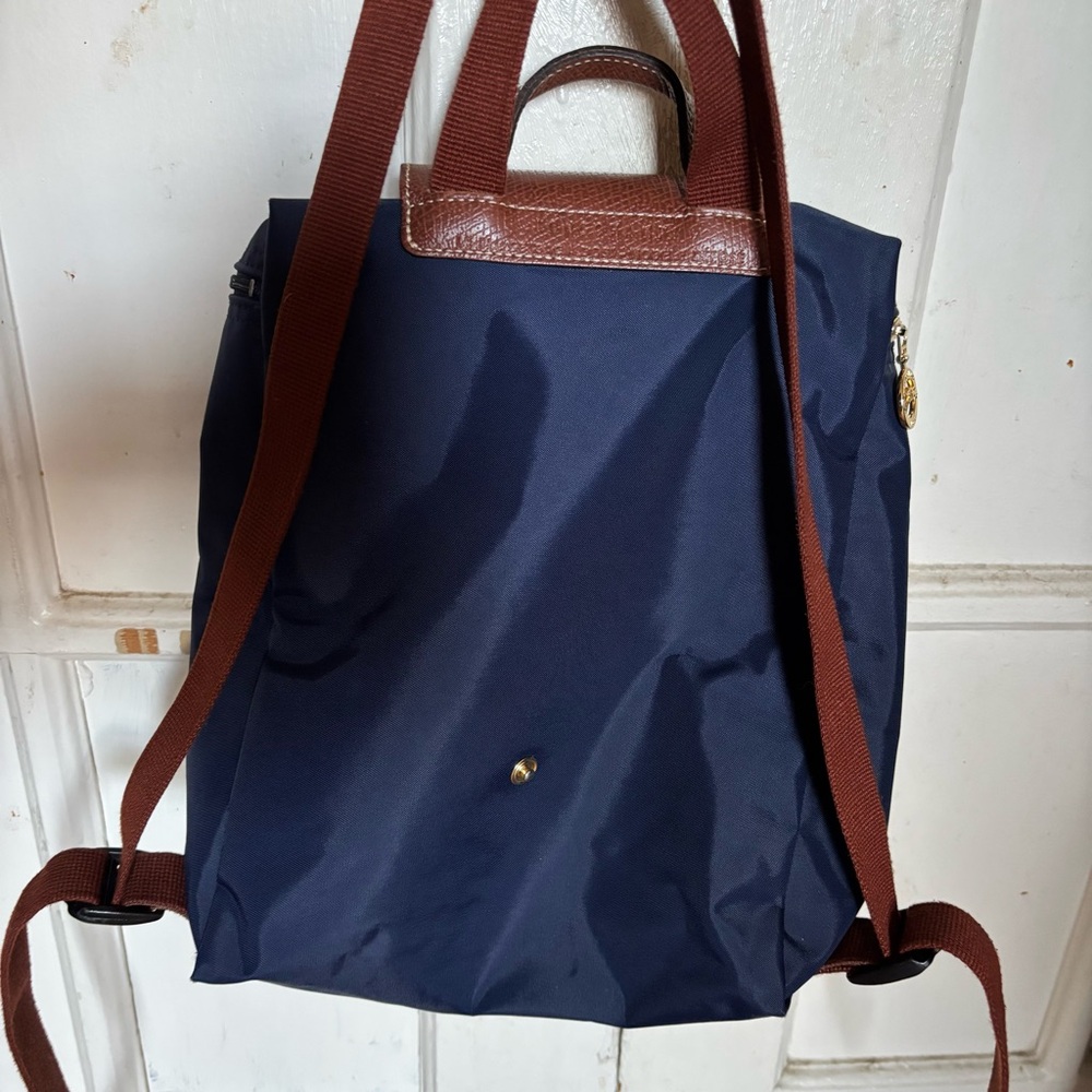 Longchamp Le Pliage Nylon Canvas Backpack in Navy - Picture 3 of 9